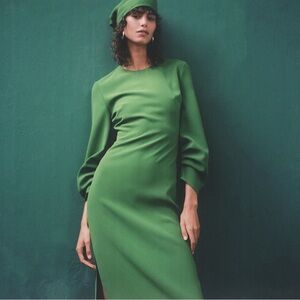 Zara green midi dress
